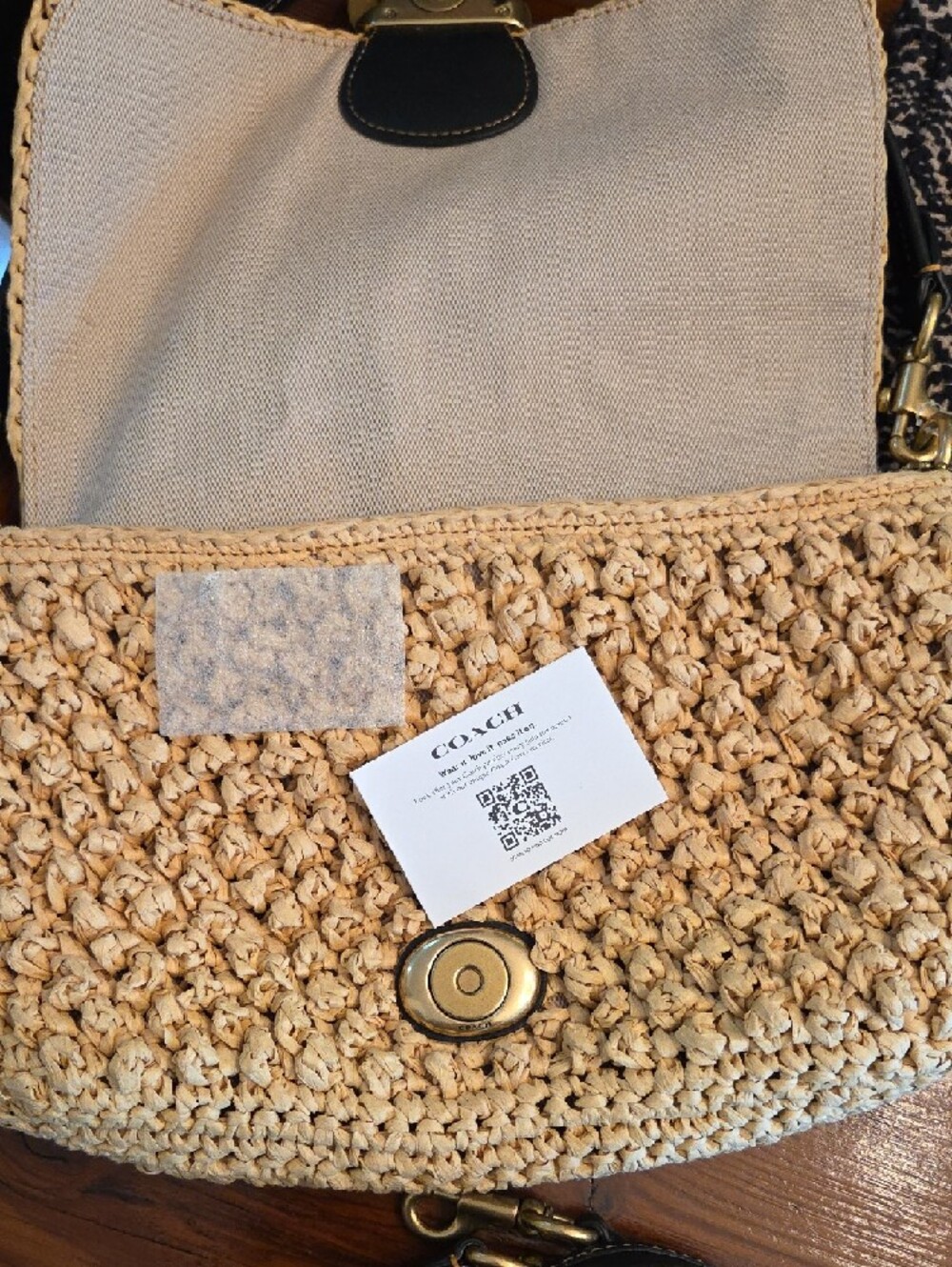 Coach Soft Tabby Shoulder Bag in woven straw - Picture 15 of 17
